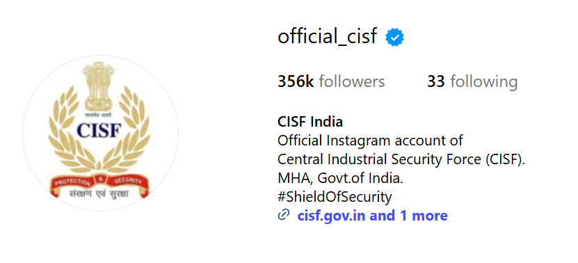 CISF Official Instagram Page