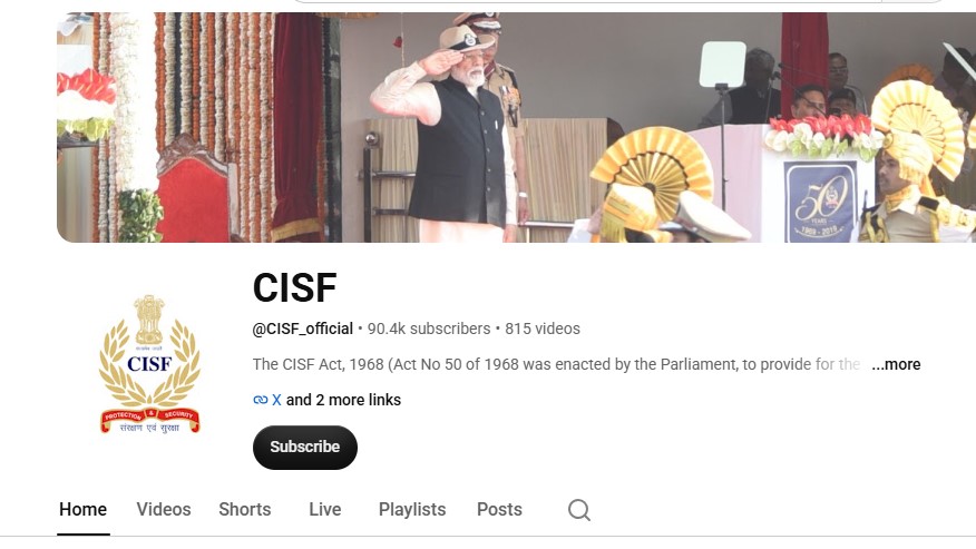 Official CISF You Tube Page